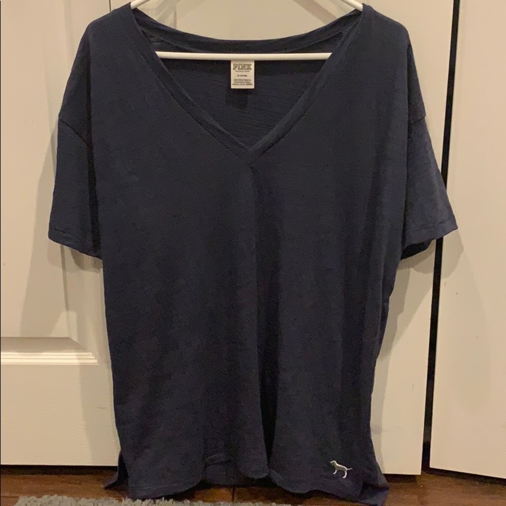 Navy Blue medium PINK VICTORIA’S SECRET t shirt!!
